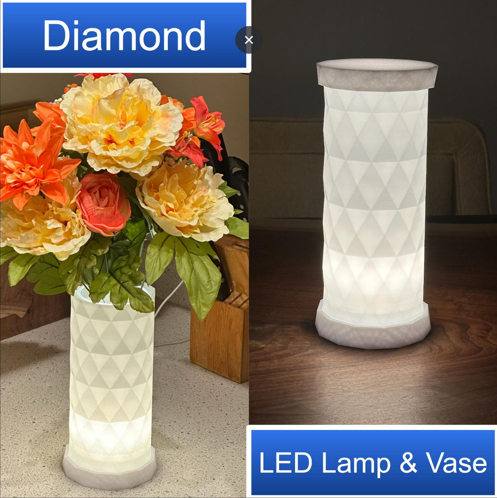 Diamond - Lamp & Vase - LED - 2 in 1 - Day or Night