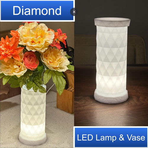 Diamond - Lamp & Vase - LED - 2 in 1 - Day or Night