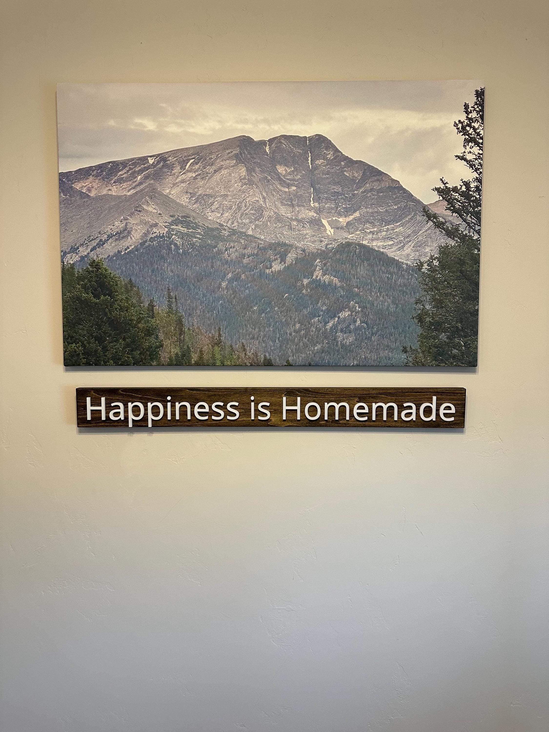 Happiness is Homemade - Wood Sign - Wall Hangers - 3D Printed Letters