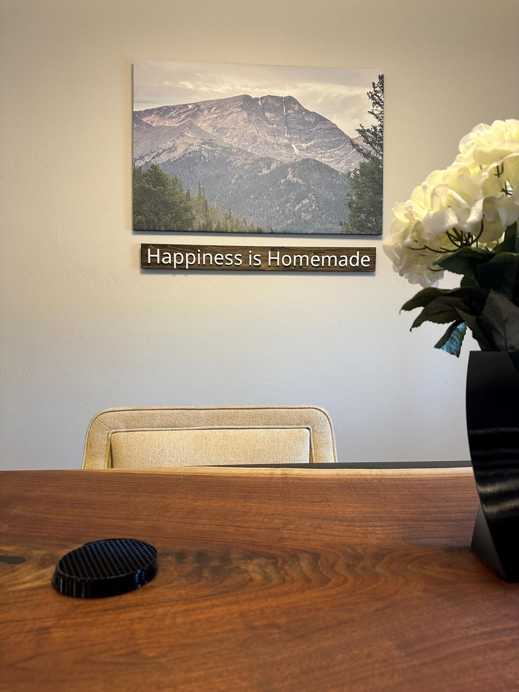 Happiness is Homemade - Wood Sign - Wall Hangers - 3D Printed Letters