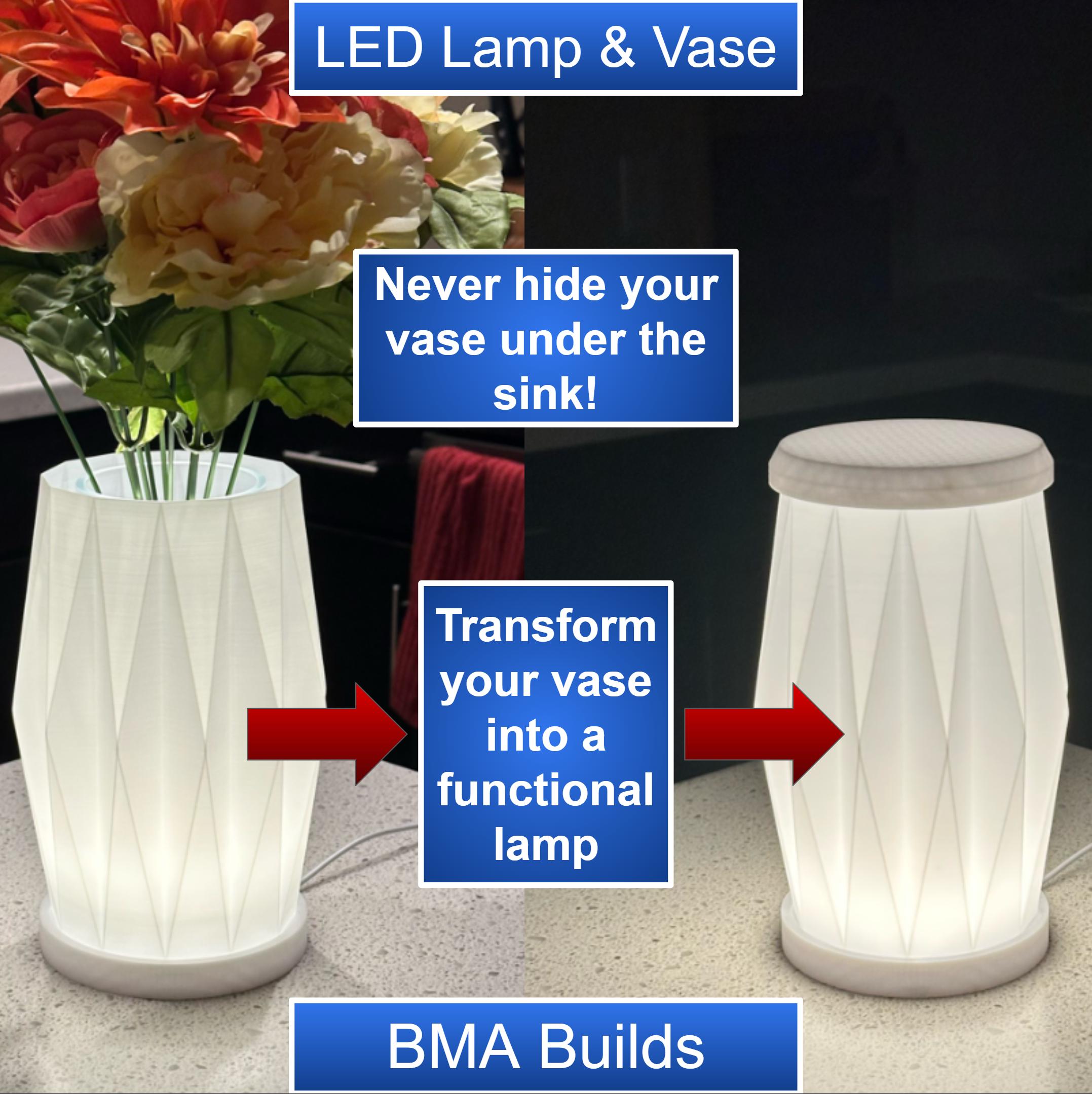 Diamond - Lamp & Vase - LED - 2 in 1 - Day or Night