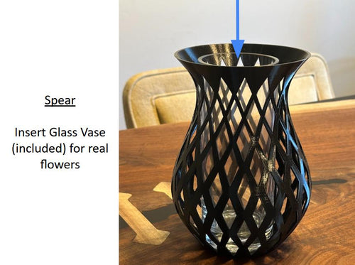 Spear - Modern Vase with Glass Insert | 3D Printed Floral Vase