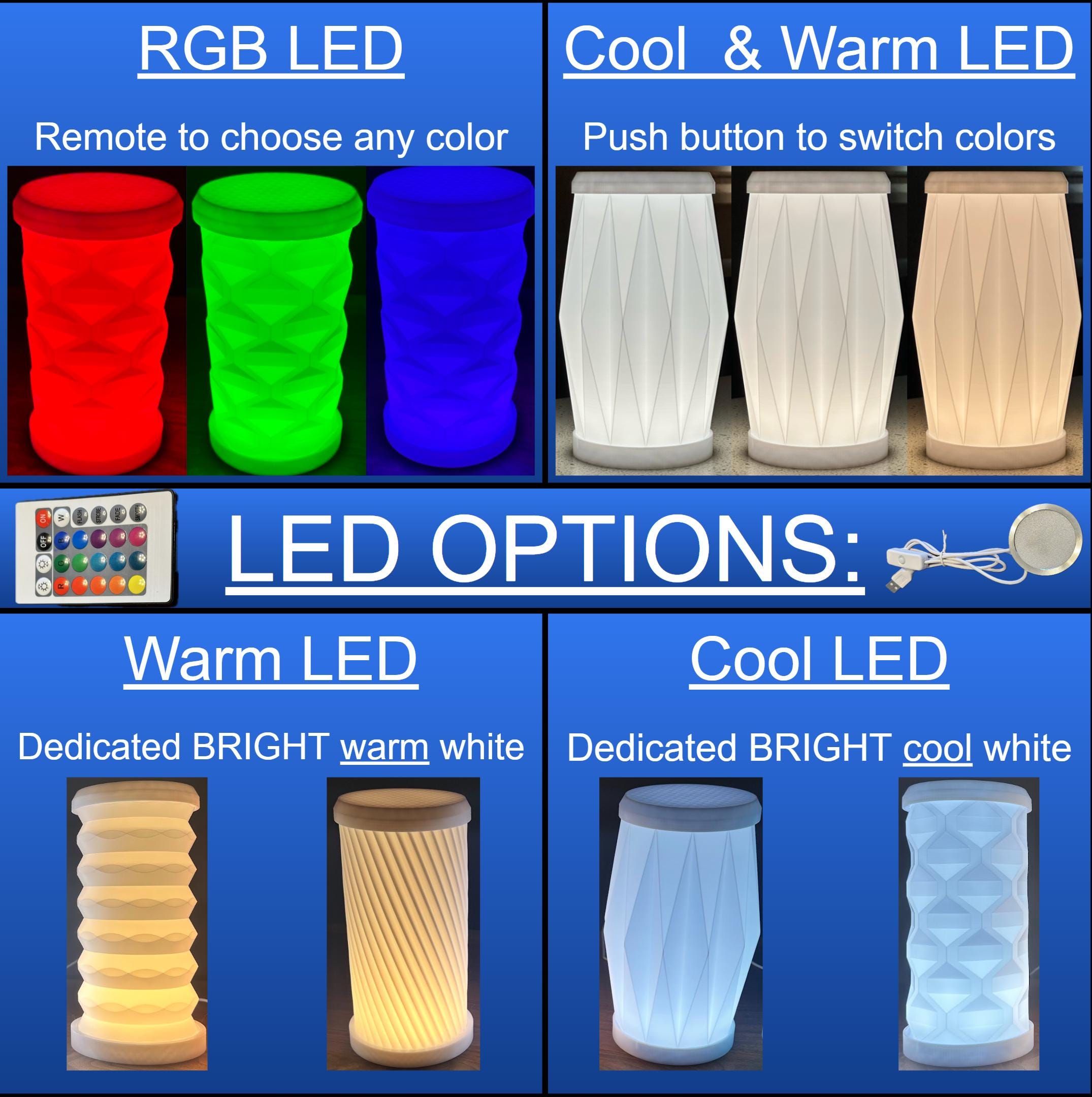 Diamond - Lamp & Vase - LED - 2 in 1 - Day or Night