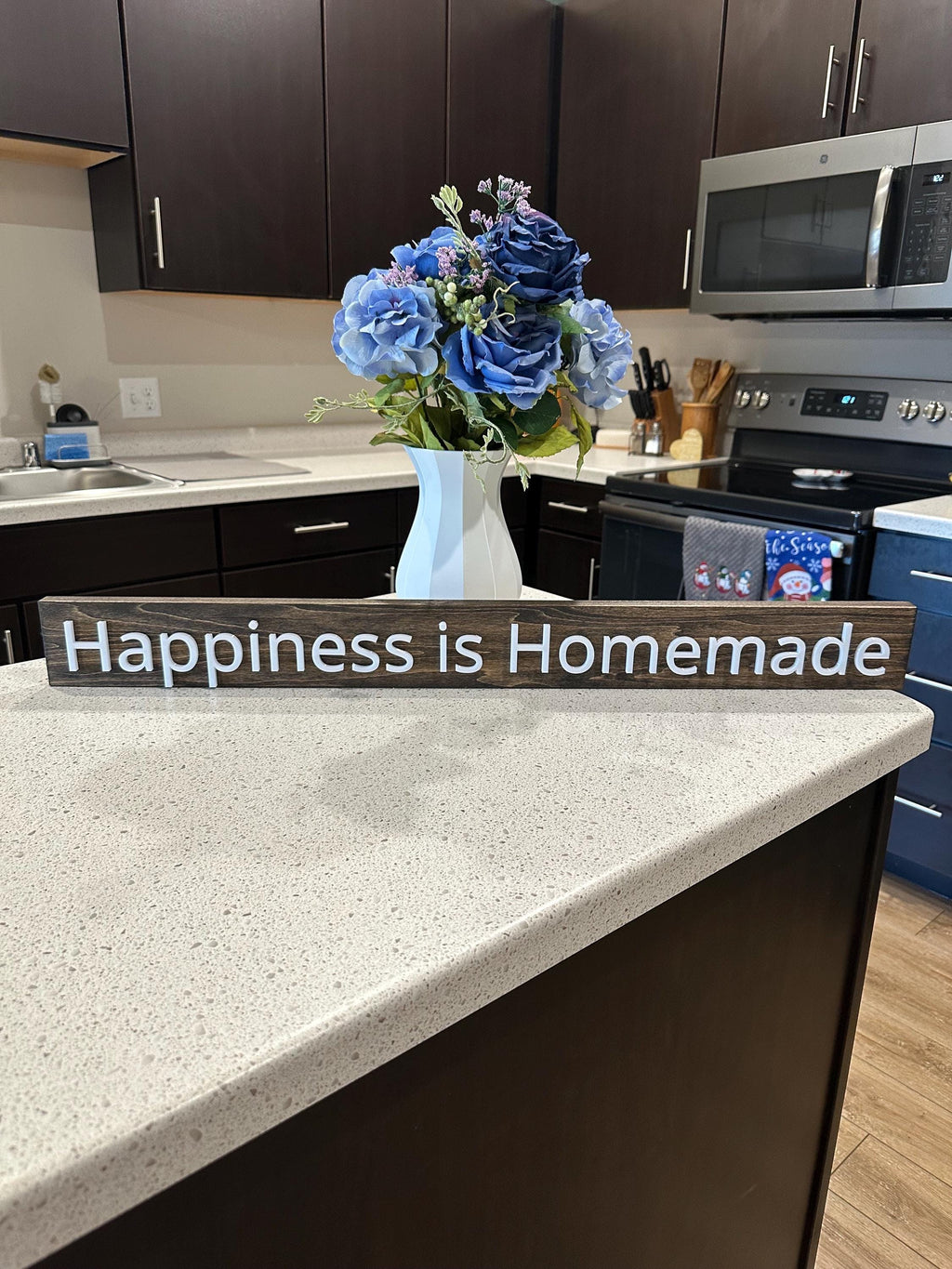 Happiness is Homemade - Wood Sign - Wall Hangers - 3D Printed Letters