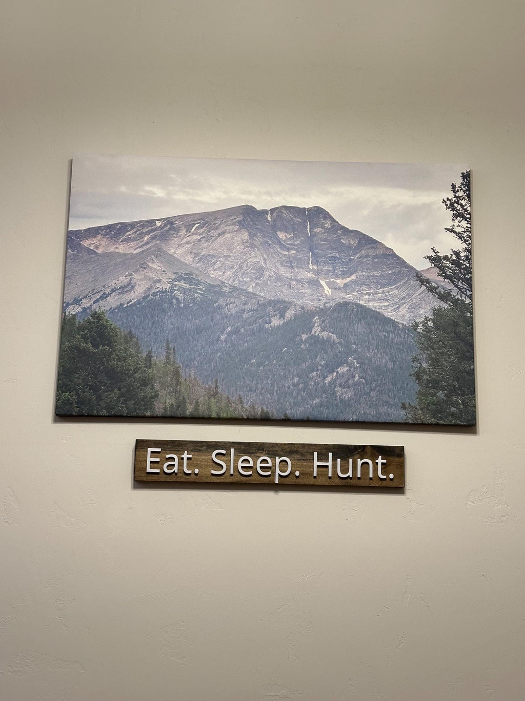 Eat. Sleep. Hunt. - Wood Sign - Wall Hangers - 3D Printed Letters